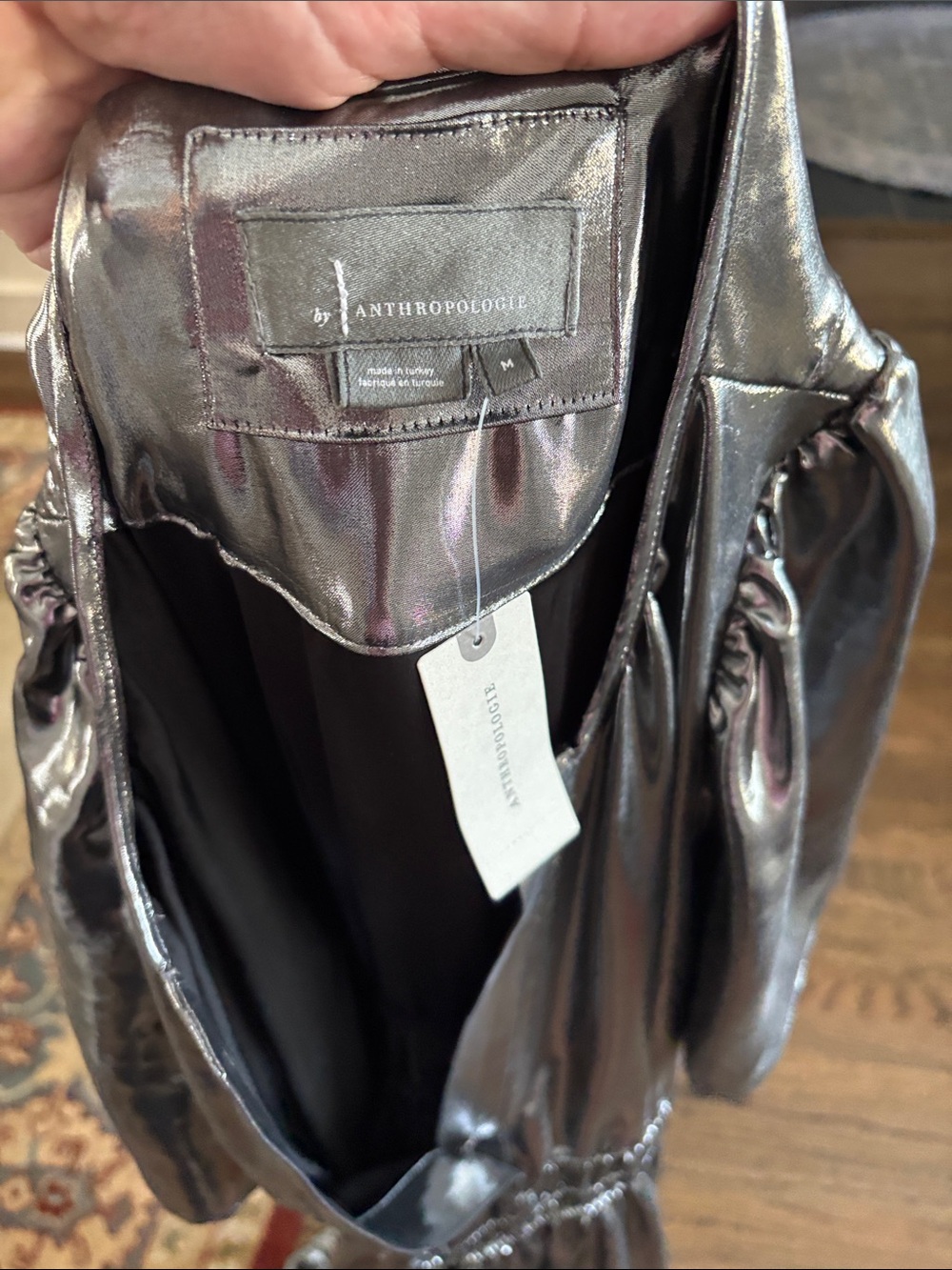 Anthropologie Somerset dress in metallic silver - Picture 8 of 9